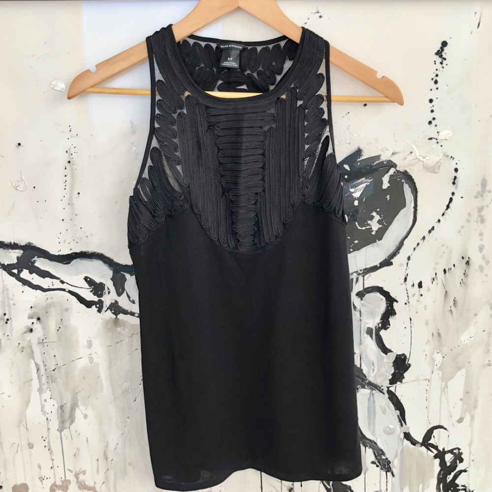 Club Monaco Tribal Embroidered High Neck Tank SZ S